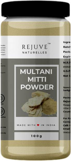Rejuve Naturelles Pure Multani Mitti Powder 100g Jar For Face Pack