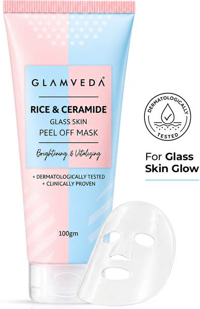 GLAMVEDA Rice Ceramide & Korean Glass Skin Peel Off Mask | Paraben Free