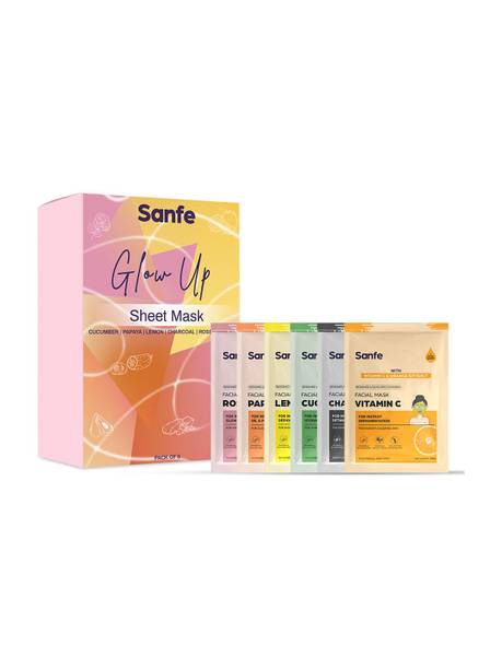 Sanfe Instant Depigmentation Pack of 6 sheet Mask | For radiant & glowing skin