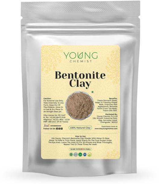 Young Chemist 100% Pure Bentonite Clay Powder Remove Excessive Oil | 1 Kg