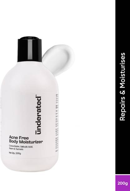 अंडरेटेड Acne FreeBody Moisturizer Powered With Cocoa Butter,Salicylic Acid,Neem&Turmeric