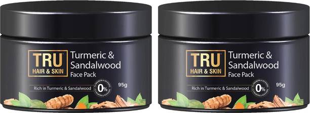 TRU HAIR & SKIN Turmeric & Sandalwood De-Tan Face Pack- 95g [Pack of 2]