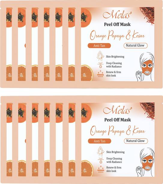 Melas Orange,Papaya & Kesar Peel Off Face Mask Anti Tan,Brightening Renew & Firm Look