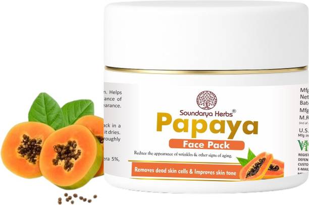 Soundarya Herbs Papaya face pack for Tan Remove & Bright Skin-
