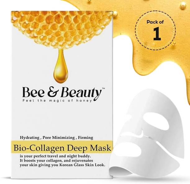 Bee & Beauty - Feel the magic of Honey Bio-Collagen Real Deep Mask - Hydrating Overnight Solution for Pore Minimizing