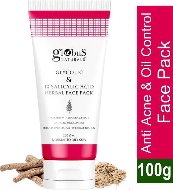 Globus Naturals Anti Acne Glycolic & 1 % Salicylic Acid Face Pack For Acne Prone & Oily Skin