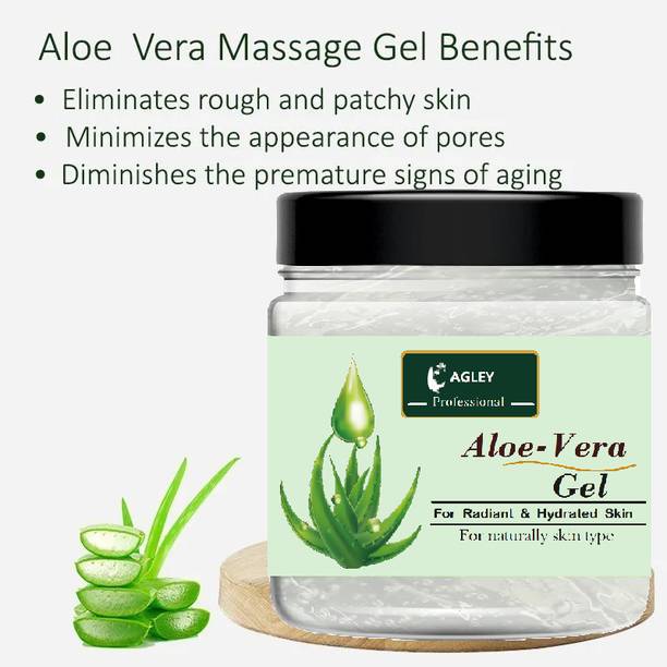 AGLEY 100% Pure Natural Aloe Vera Repairing & Soothing Face Gel for Women Men