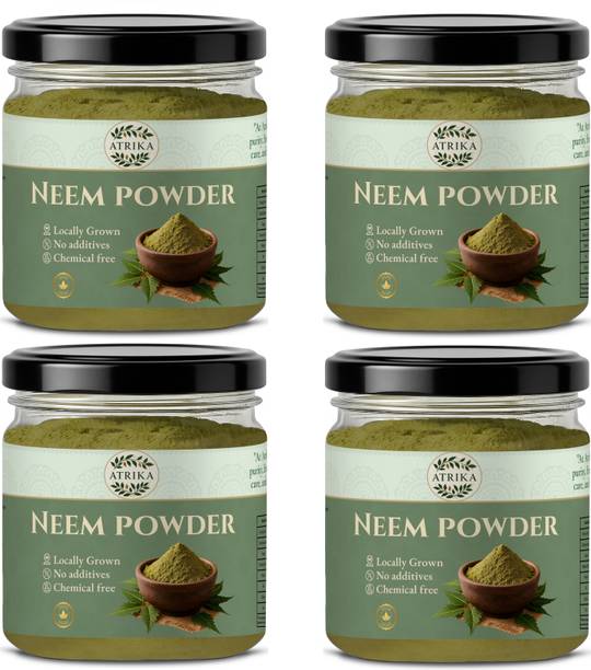 Atrika 100% Pure Neem Powder | For Acne Control, Skin Detox & Scalp Health