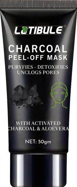 Latibule Charcoal Face Peel-Off Mask with Aloe Vera to Purify & Unclog Pores