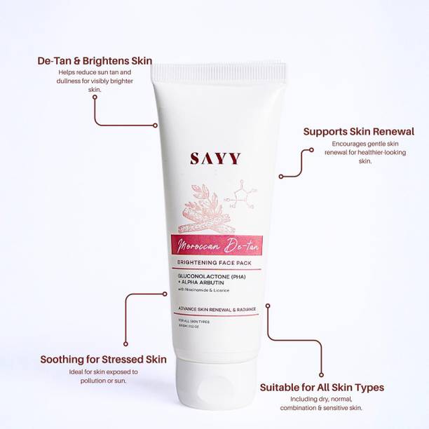 સે Moroccan De-tan Brightening face pack for Advance Skin Renewal & Radiance