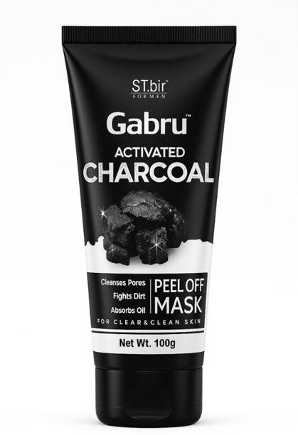 GABRU Activated Charcoal Peel Off Mask for Men Deep Cleansing, Blackhead Removal