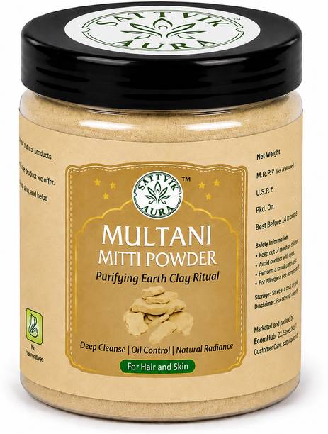 Sattvik Aura Pure Multani Mitti (Fuller�s Earth) Powder for Face, Skin