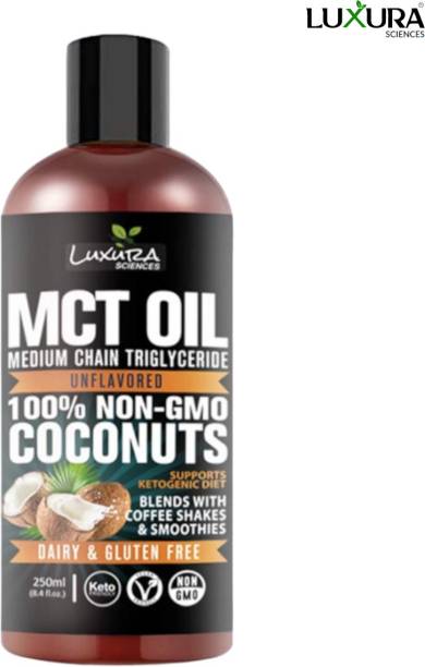 LUXURA SCIENCES MCT Oil Organic 250 ml, MCT Keto Oil 100% Premium Grade keto oil
