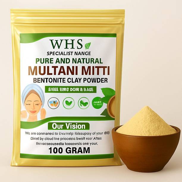 Whs Pure & Natural Multani Mitti | Bentonite Clay Powder for Skin & Hair (100g)