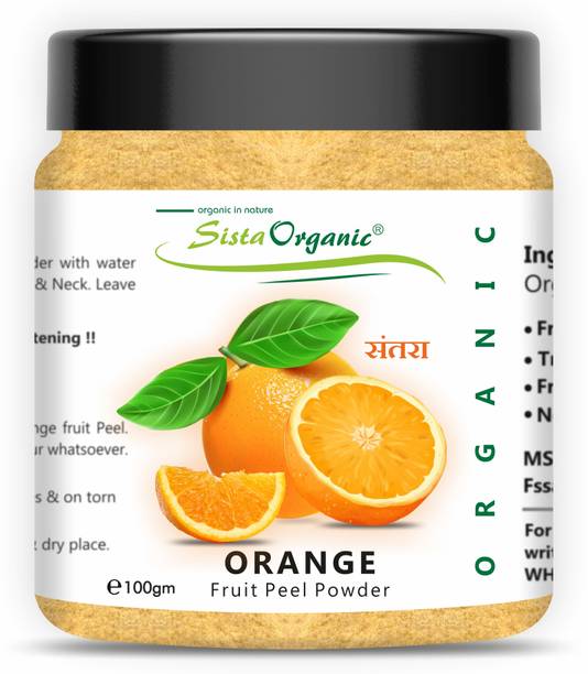 Sista Organic Pure & Natural Orange Peel Powder for Glowing Skin, Face & Hair care