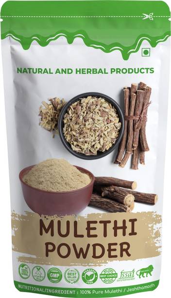 NATURAL AND HERBAL PRODUCTS Mulethi Powder | Jeshthamadh | Yashtimadhu | Liquorice Root Sticks For Eating(Cough, Throat), Hair Care, Skin Care(Face Mask, Skin Brightening, Evens Skin Tone), Diabetes, Weight Loss and Immunity Booster-