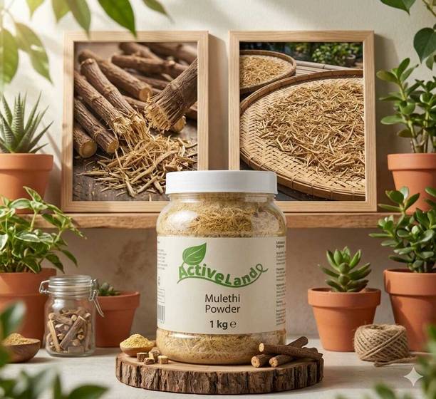 Activeland Natural Organic Mulethi Powder Glycyrrhiza Powder For Hair and Skin Care
