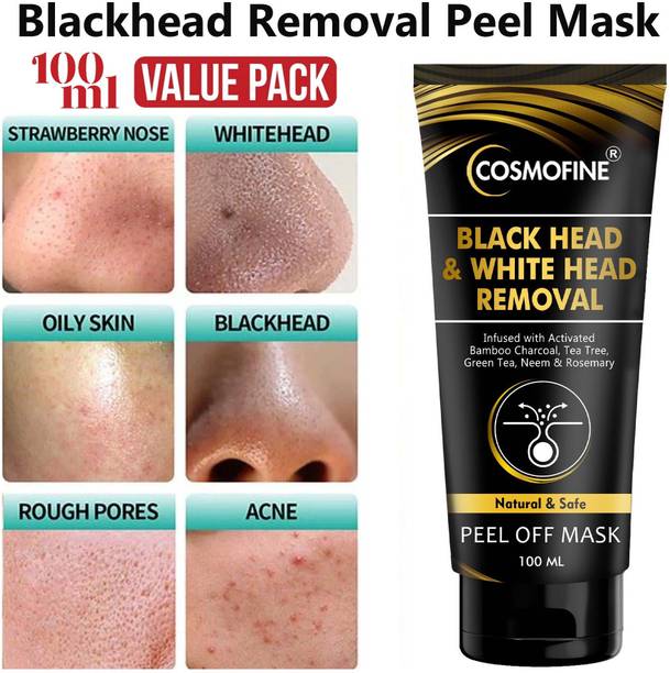 cosmofine Peel Off Mask for Blackhead Removal, Acne & Whiteheads, Deep Pore Cleaning