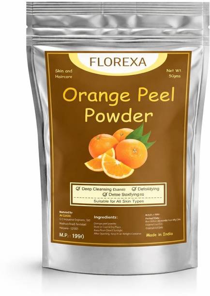 Florexa Pure Orange Peel Powder For Skin, Skin Whitening, Face Pack