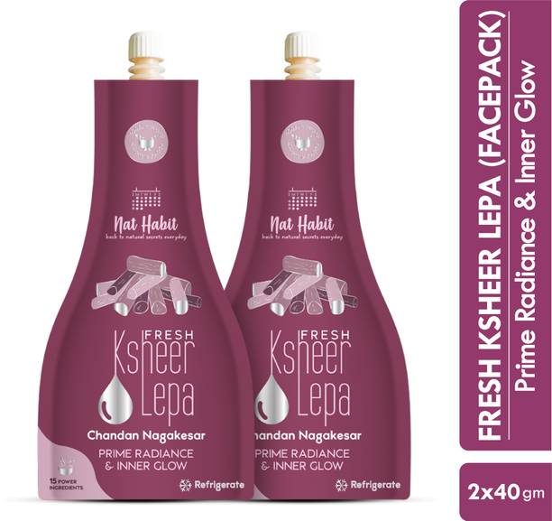 Nat Habit Chandan Nagakesar Lepa Face Mask For Women|Skin Brightening, Radiance & Glow