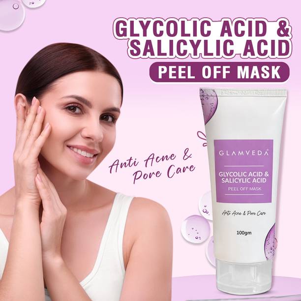 GLAMVEDA Glycolic & Salicylic Acid Anti Acne Peel off mask | For Oily & Acne Prone Skin
