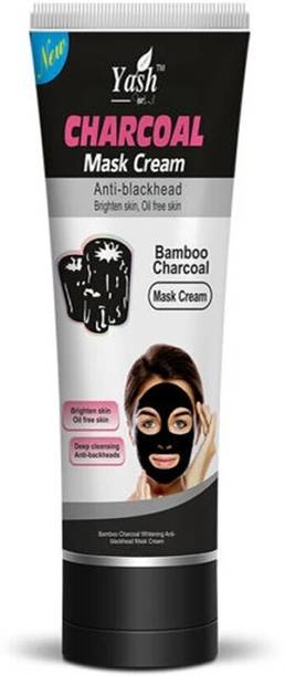 Yash Herbal Bamboo Charcoal Mask Cream for Anti- Blackhead, Brighten Skin, Oil Free Skin (130g) by Janvi Enterprises