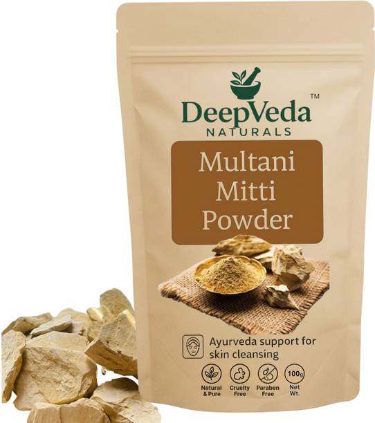 DeepVeda Naturals 100% Pure & Organic Multani Mitti Powder For Skin & Hair Care