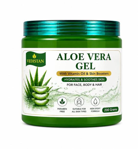 VEDISTAN Aloe Vera Gel for Face Body & Hair | Hydrates & Soothes Skin