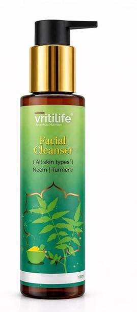 Vritilife Facial Cleanser With Neem & Turmeric For All Skin Types Face Wash (100 ml)