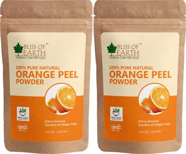 Bliss of Earth 100% Pure Orange Peel Powder For Face & Hair 2x100gm