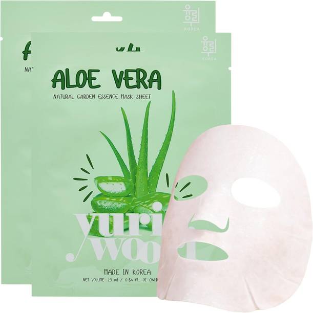 Yuri Woori Calming Korean Face Mask | Aloe Vera , Camellia & Witch Hazel (15 ML x 4)