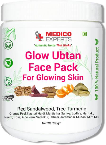 MedicoExperts Glow Ubtan Face Pack for Glowing Skin, Detan, Pigmentation & Dark Spots