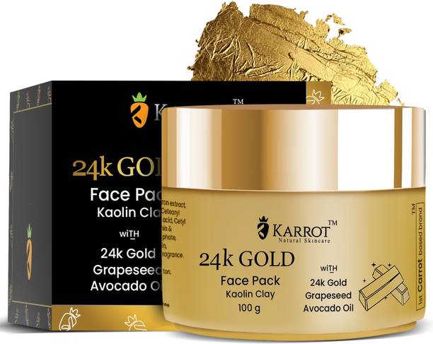 Karrot Natural 24K Gold Face Pack for Brightening & Glowing Skin, Hydrates & Exfoliate Skin