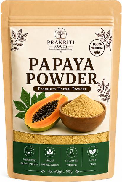 PRAKRITI ROOTS Papaya Powder | Pure & Natural Papaya Powder for Face Pack & Skin Care
