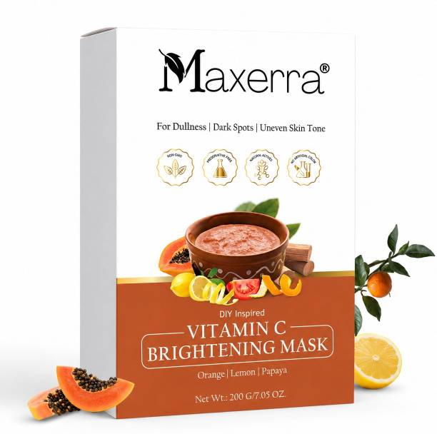 Maxerra Vitamin C Brightening Face Pack 200g for Dark Spots & Glow
