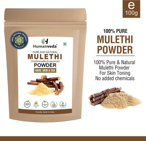 Humanveda Ayurvedic Mulethi Powder (Licorice/Glycyrrhiza Powder) For Hair & Skin Whitening