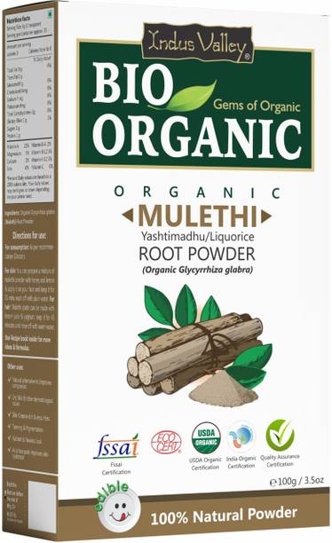 Indus Valley Natural Organic Mulethi Powder Glycyrrhiza Powder For Hair and Skin Care