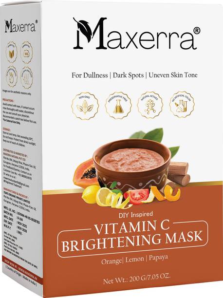 Maxerra Vitamin C Brightening Face Pack 200g for Dark Spots & Glow
