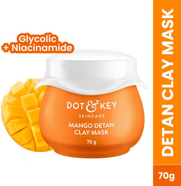 Dot & Key Mango Detan Clay Mask for New-age 'ubtan' to visibly reduce tan,Fades Dark Spots