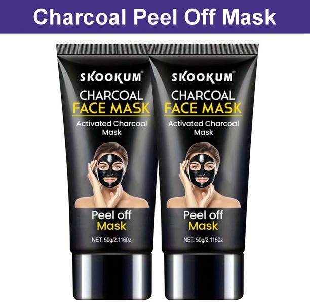 SKOOKUM Activated Charcoal Peel Off Face Mask for Blackhead Control & Deep Cleansing