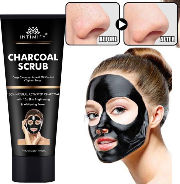INTIMIFY Activated Charcoal peel off face mask, blackheads remover mask for women & men