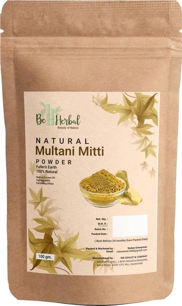 BE HERBAL Multani Mitti Powder For Skin Whitening & Hair Growth | 100% Natural (100gm)