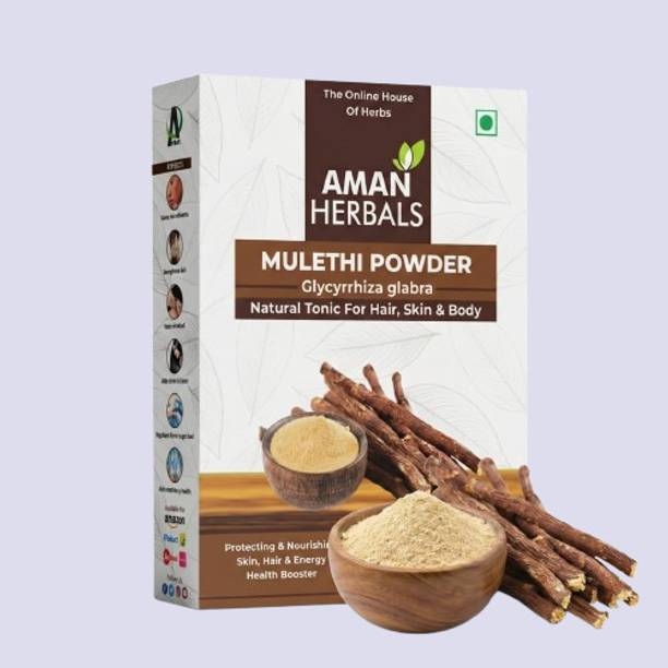 Aman Herbals Mulethi Powder (Licorice Root) 100% Pure Natural Herbal Powder