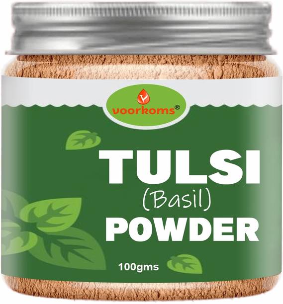 voorkoms Tulsi Leaves Powder(100gm) Holy Basil Powder For Health, Skin & Hair, Non GMO