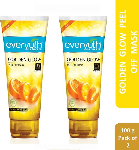 एवरयुथ नैचुरल्स Golden Glow Peel-off Mask for Instant Glow|24K Gold & Orange Peel Extract