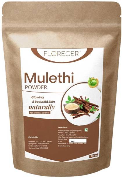 FLORECER Mulethi Powder For Skin, Face and Hair | Yashtimadhu Powder, Licorice Powder