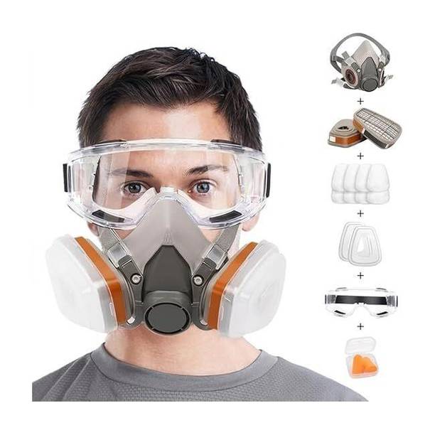 Pixieplay Gas Mask Set Respirator with Filters and Goggle Activated Carbon Mask  Face Shaping Mask