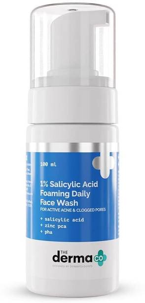 The Derma Co 1% Salicylic Acid Foaming Daily  for Active Acne & clogged Pores Face Wash