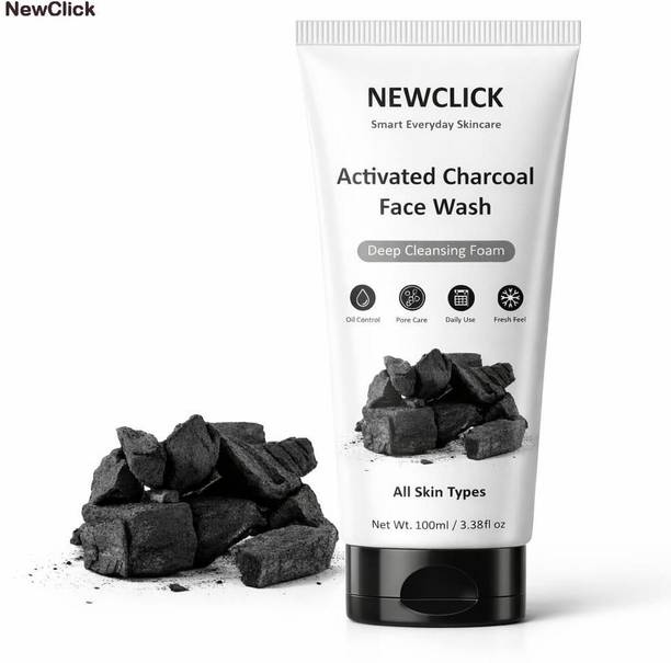 NewClick Activated Charcoal  100ml | Deep Cleansing Formula | For Oily & Acne Prone Skin a1739 Face Wash