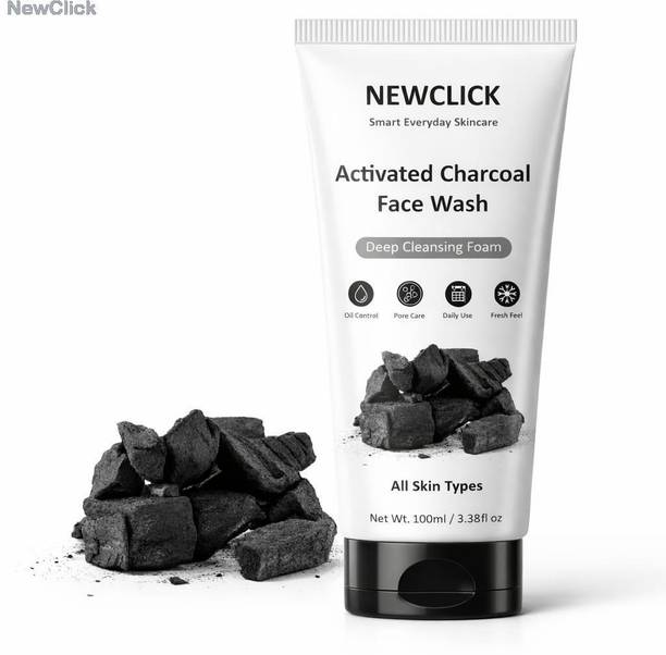 NewClick Activated Charcoal  100ml | Deep Cleansing Formula | For Oily & Acne Prone Skin a2201 Face Wash